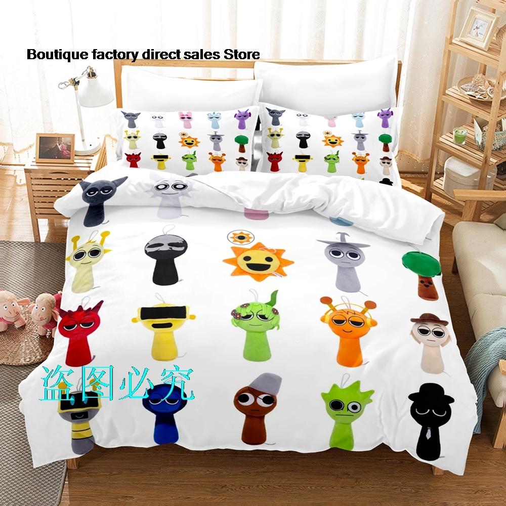 Комплект постельного белья Sprunki Односпальный Полуторный Двуспальный Евро Размер Кинг-Сайз Комплект для кровати Взрослый Детская Спальня Комплекты с пододеяльникомsprunki Аниме Parure De Lit Кровать 6