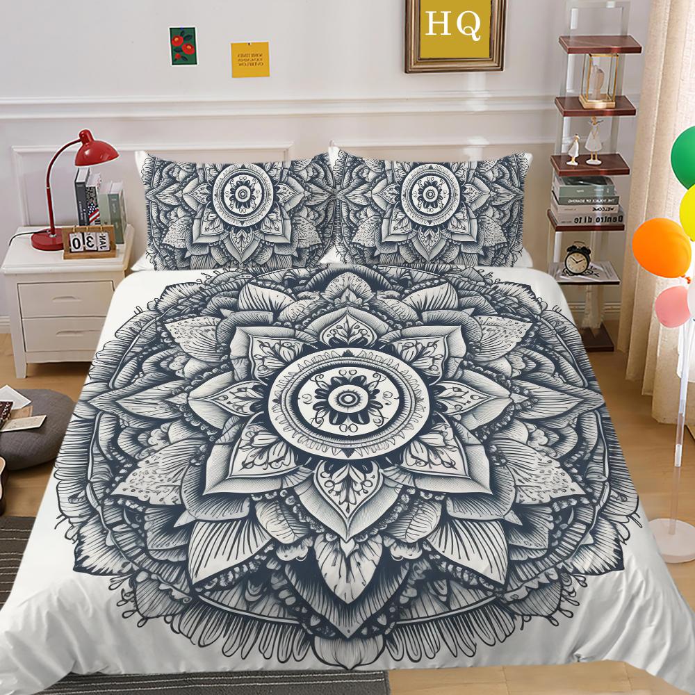 Комплекты постельного белья, красивый пододеяльник с изображением мандалы, мягкий полный двойной размер для женщин, комплект постельного белья высокого качества, домашнее постельное белье