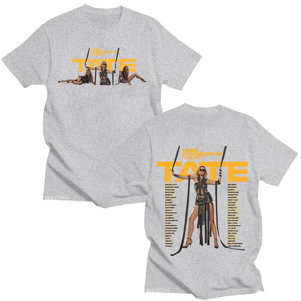 Тейт МакРэй Miss Possessive Тур 2025 Футболки Унисекс Харадзюку Круглый Вырез Короткий Рукав Хлопок Повседневная Футболка Модный Креативный Топ