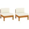 Day and Night - Day and Night Central Sofa 2 Pieces Cushions White Cream Acacia Wood