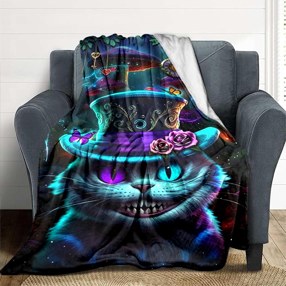 1Pc Alice Wonderland Party Blanket Soft And Comfortable Casual Warm Camping Travel Christmas Halloween Xmas Gift M924523