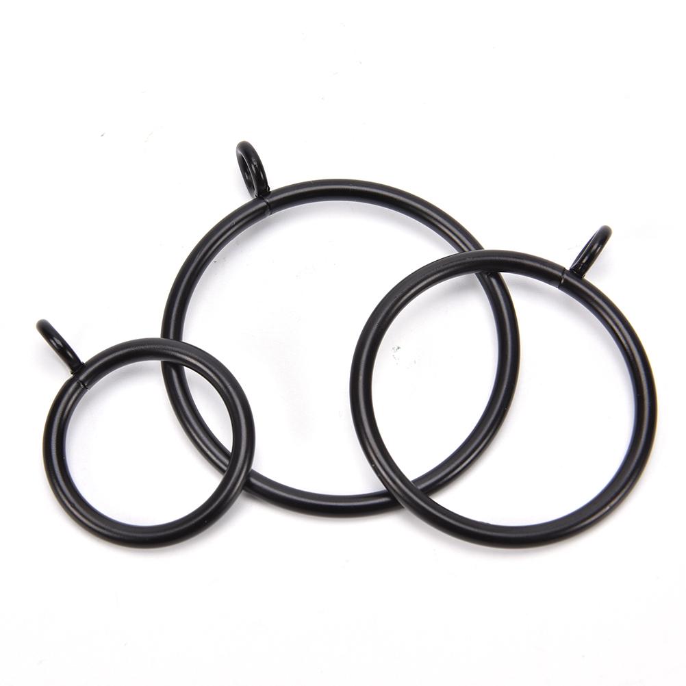 High Quality Black Metal Curtain Rings Hanging For Curtains And Rods 4 Sizes New 10pcs