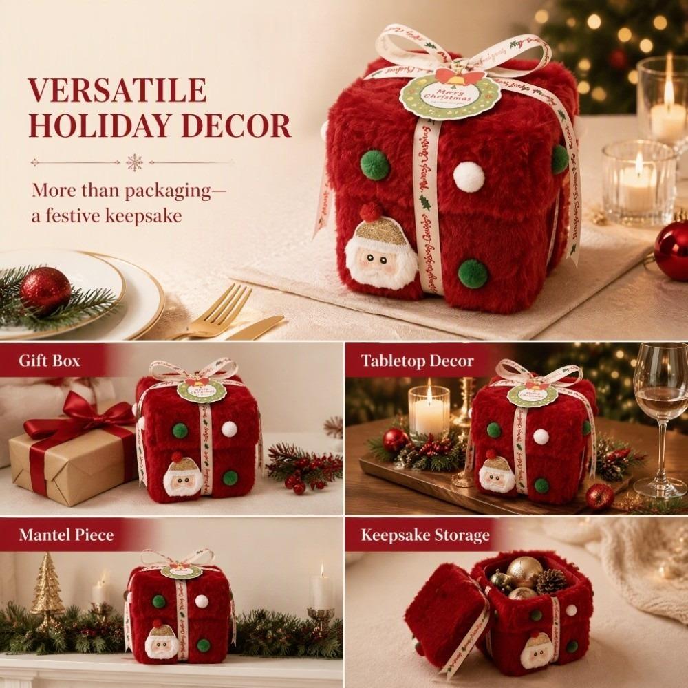 Velvet Gift Box Christmas  Packaging Box Thick Velvet Fabric Candy Box  Christmas Eve