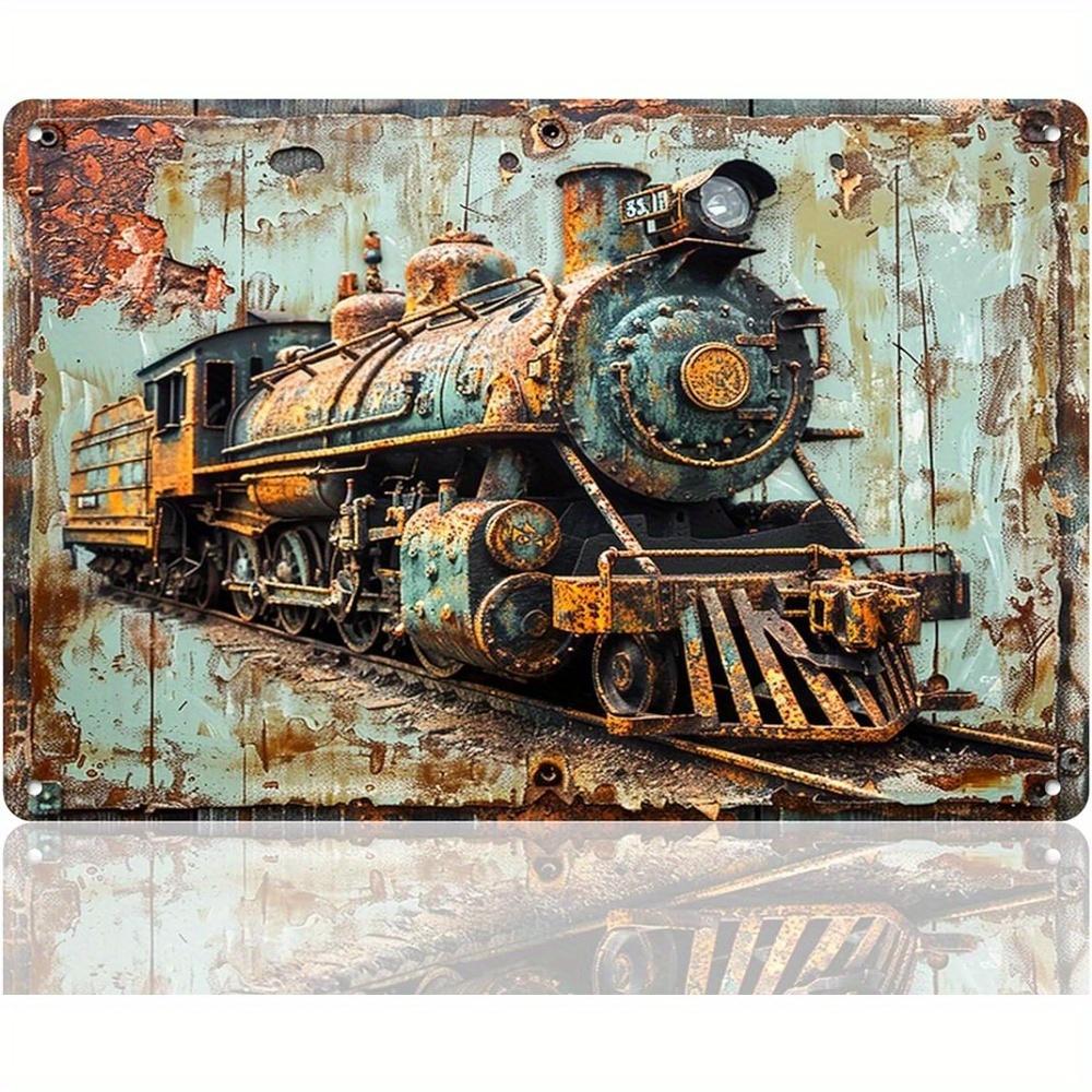 Vintage 3D Old Car Train Posters Metal Tin Sign Plaque Decorative Plates for Garage Club Man Cave Bar Home Hotel Cafe Wall Decor