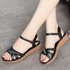 Women's Sandals Wedge Summer Genuine Leather Large Size Ladies Sandals Non-slip Middle-aged Mother Fashion Sandals