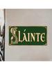 Vintage Irish "SLAINTE CHEERS" Metal Wall Sculpture (12×6in) | Black Beer Decor, Halloween & Christmas Gift