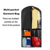 Garment Bag Waterproof Dustproof Hanging Clothes Cover Multi-Pocket Design Zipper Closure Clothing Storage Bag