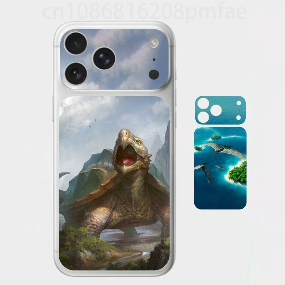 3D Наклейка на весь корпус 'Доисторические Гиганты' для iPhone 17/Pro/Pro Max Цветная Задняя Защитная Наклейка