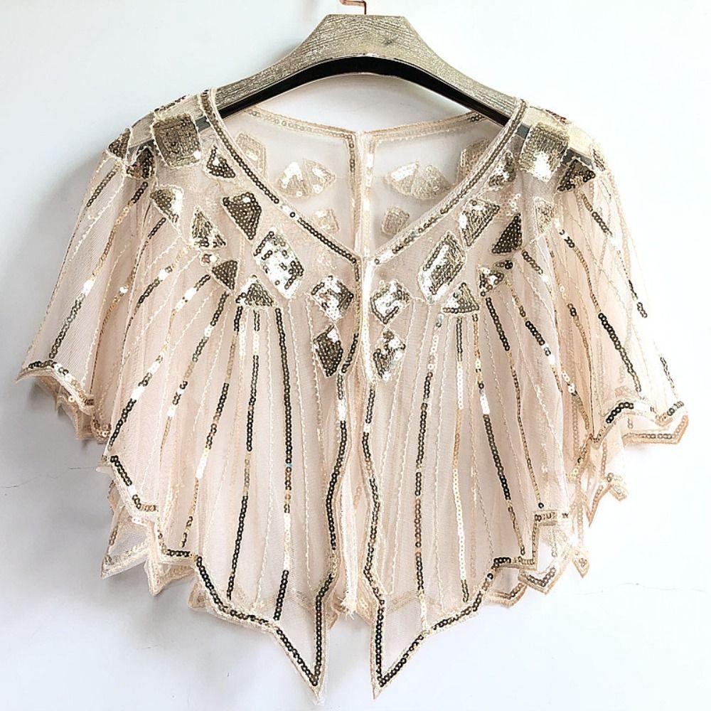 Evening Dress Accessories Sequins Shawl Wraps Party Evening Cape Elegant Ladies Flapper Cover Up