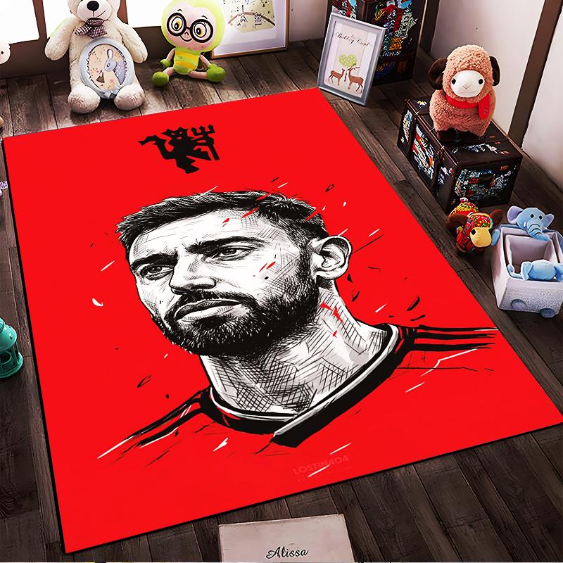 Red carpet Set with Sketch Print Designed floor mat, suitable as a non-slip mat for the living room or bedroom sofa