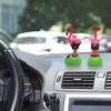 Кукла в форме фламинго на солнечной батарее, украшение для автомобиля, мультяшная танцующая анимированная кукла, украшение для приборной панели автомобиля, автомобильные аксессуары