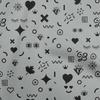 Хлопок Flex Серая Ткань Doodle Материал Платья Ткань Принт Ткань По Ярдам 40 Дюймов