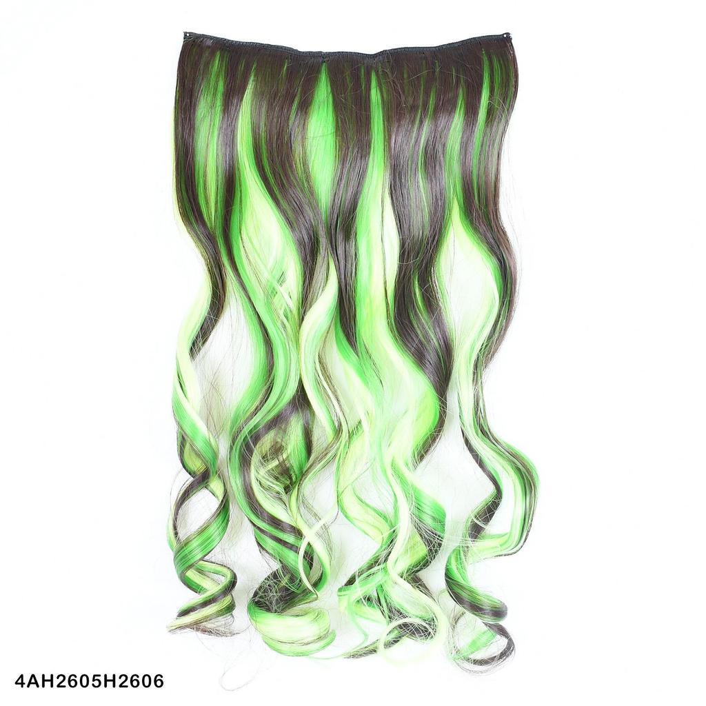 Выделенные волосы цвета пианино, накладные волосы, одна часть с 5 клипсами, длинные волнистые волосы, коричневые, красные, синие, разноцветные волосы