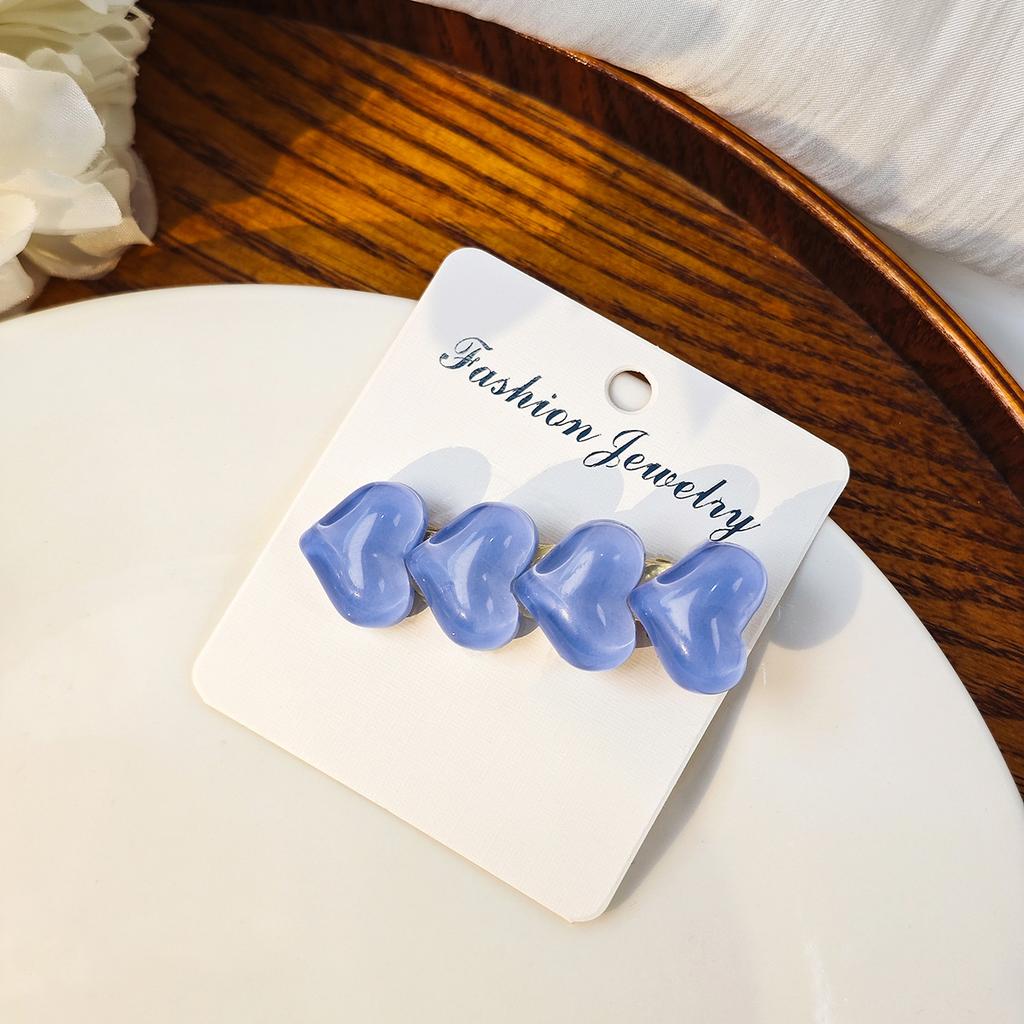 Dongdaemun Simple Color Ice Glitter Love Hairpin, Sweet Dopamine Children'S Bangs Duck Bill Clip