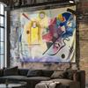 Abstract geometric color blocks Digital printing polyester wall tapestry suitable for use in living rooms bedrooms bars party