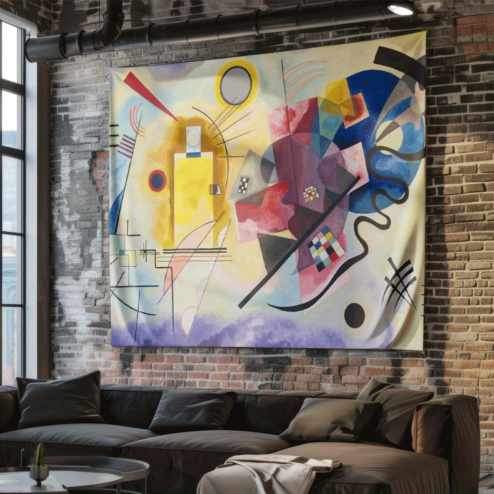 Abstract geometric color blocks Digital printing polyester wall tapestry suitable for use in living rooms bedrooms bars party
