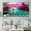 Abstract Swan Waterfall Lotus Canvas Painting Modern Landscape Posters and Prints Wall Pictures Living Room Home Decor No Frame
