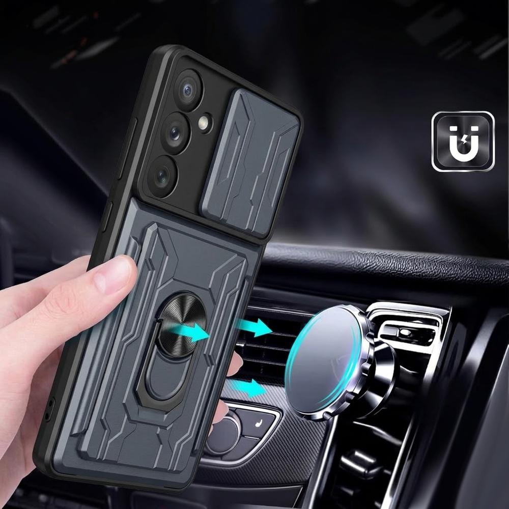 Samsung Galaxy A37 5G Case with Stand and Camera Cover, Gray
