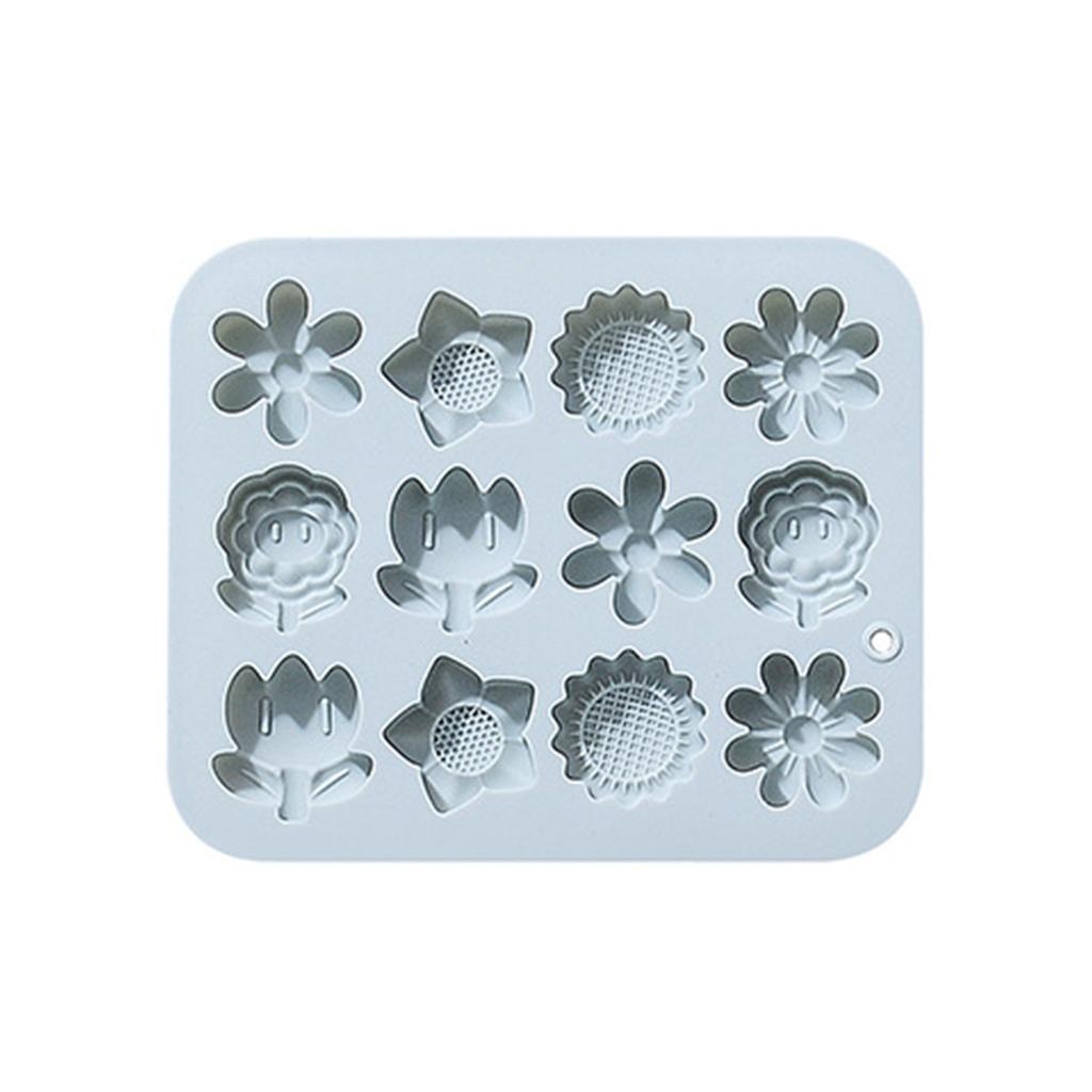 12 Holes Chocolate Moulds Flower Shaped Baking Molds Fondant Moulds Silicone Cake Mold Perfect Gift for DIY Baking Lover