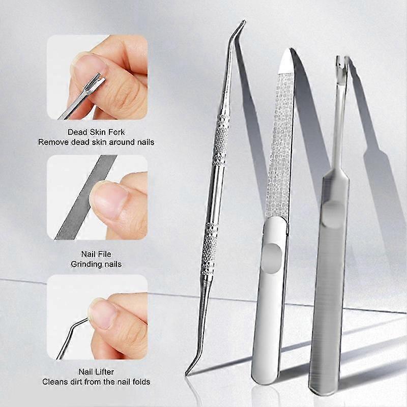 Manicure tools set stainless steel cuticle nipper with nail file and lifter