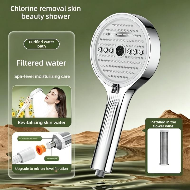 Stainless Steel High-flow Pressurized Shower Head Water Saving High Pressure Water Saving Supercharged Rain Spray Accessories