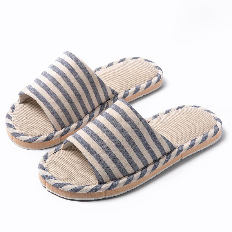 Унисекс Хлопково-Льняные Нескользящие Домашние Тапочки - Льняная Ткань для Всех Сезонов
