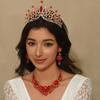 Свадебная корона Головной убор Ожерелье Серьги Три предмета Свадебное платье Корона для свадебного платья Свадебные аксессуары Женщины
