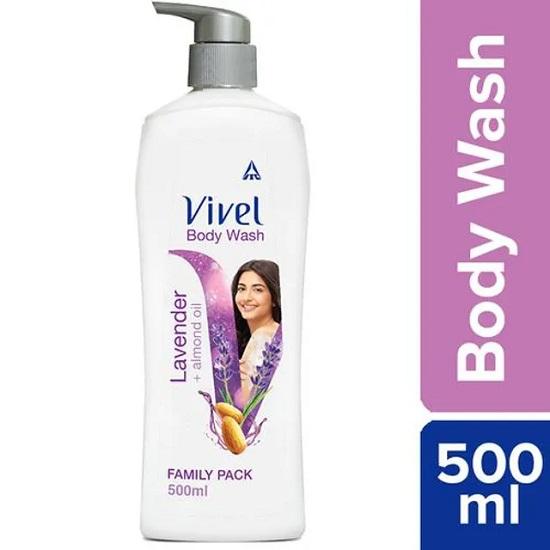 Vivel Lavender & Almond Oil Body Wash For High Foaming Formula 500ml
