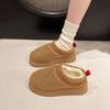 Большие размеры, зимние тапочки из овечьей шерсти на толстой подошве, женские, осень-зима 2025 года, новая верхняя одежда из бархата и хлопка, термообувь
