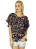 Women Kimon Sleeve Printed Custom Top Short Rayon Blouse Casual Boho