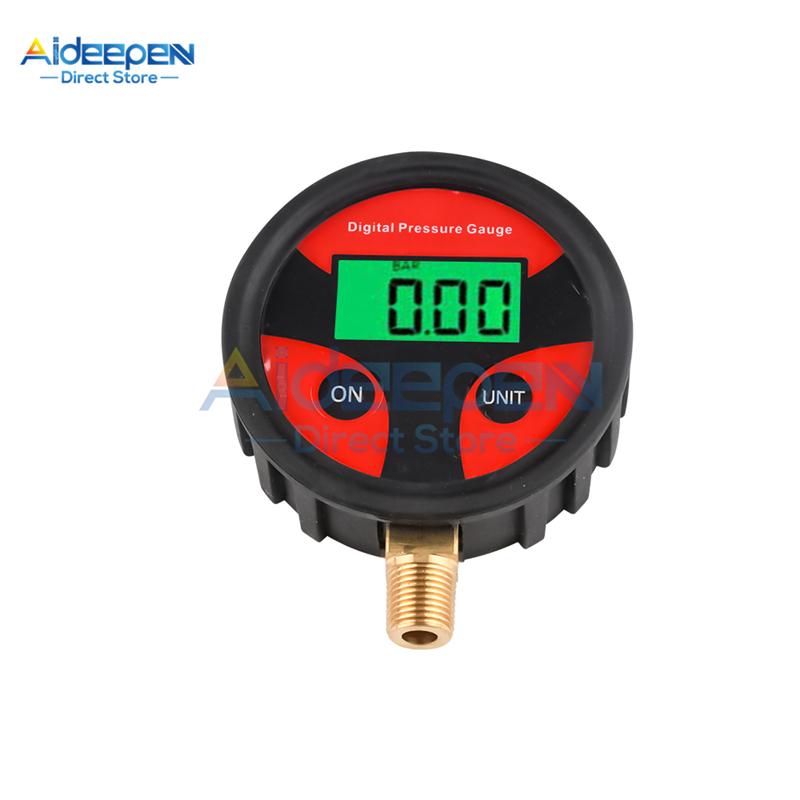 0-200PSI Air Pressure Gauge Dial Meter Tester Copper Rubber Digital Tire Pressure Gauge Tool for Car Truck Bike Auto Car Tyre