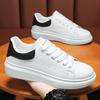 Men's White Shoes Leather Breathable Casual Platform Sneakers Male Lace Up Shoes
