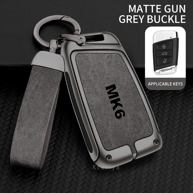 Auto TPU Zinc Alloy Key Case Bag For VW Volkswagen GOLF 6 MK6 Car Key Chain Car Metal Key Shell Interior Decoration Accessories