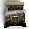 Viking Warrior Print 3-Piece Bedding Set Bedding set (1 duvet cover, 2 pillowcases, duvet not included)
