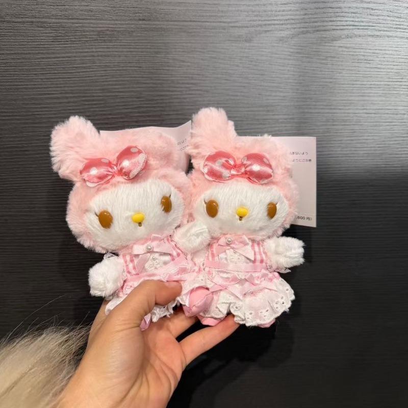 Милая Клубничная Горничная Кружево В горошек Рот My Melody Плюшевая игрушка Белая Ягодная Мелодия Плюшевый кошелек-монетница Девочковое Сердце Подарок