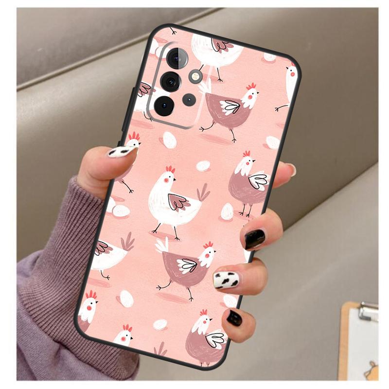 Чехол с рисунком курицы для Samsung Galaxy A34 A54 A14 A06 A16 A26 A36 A56 A12 A32 A52 A13 A33 A53 A15 A35 A55