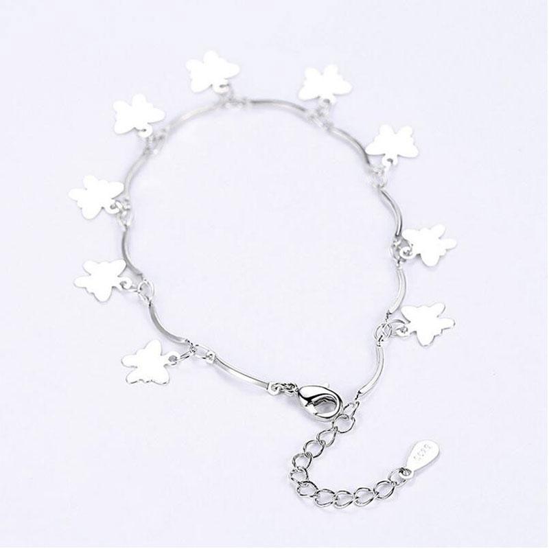 ANENJERY Браслеты с кисточками и листьями в форме бабочки, браслеты для женщин и девочек, регулируемый браслет