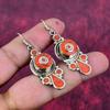 Коралловые серьги из цельного стерлингового серебра 925 пробы в непальском стиле, Ювелирные изделия с драгоценными камнями ручной работы, Подарки для жены, Совершенно новые серьги