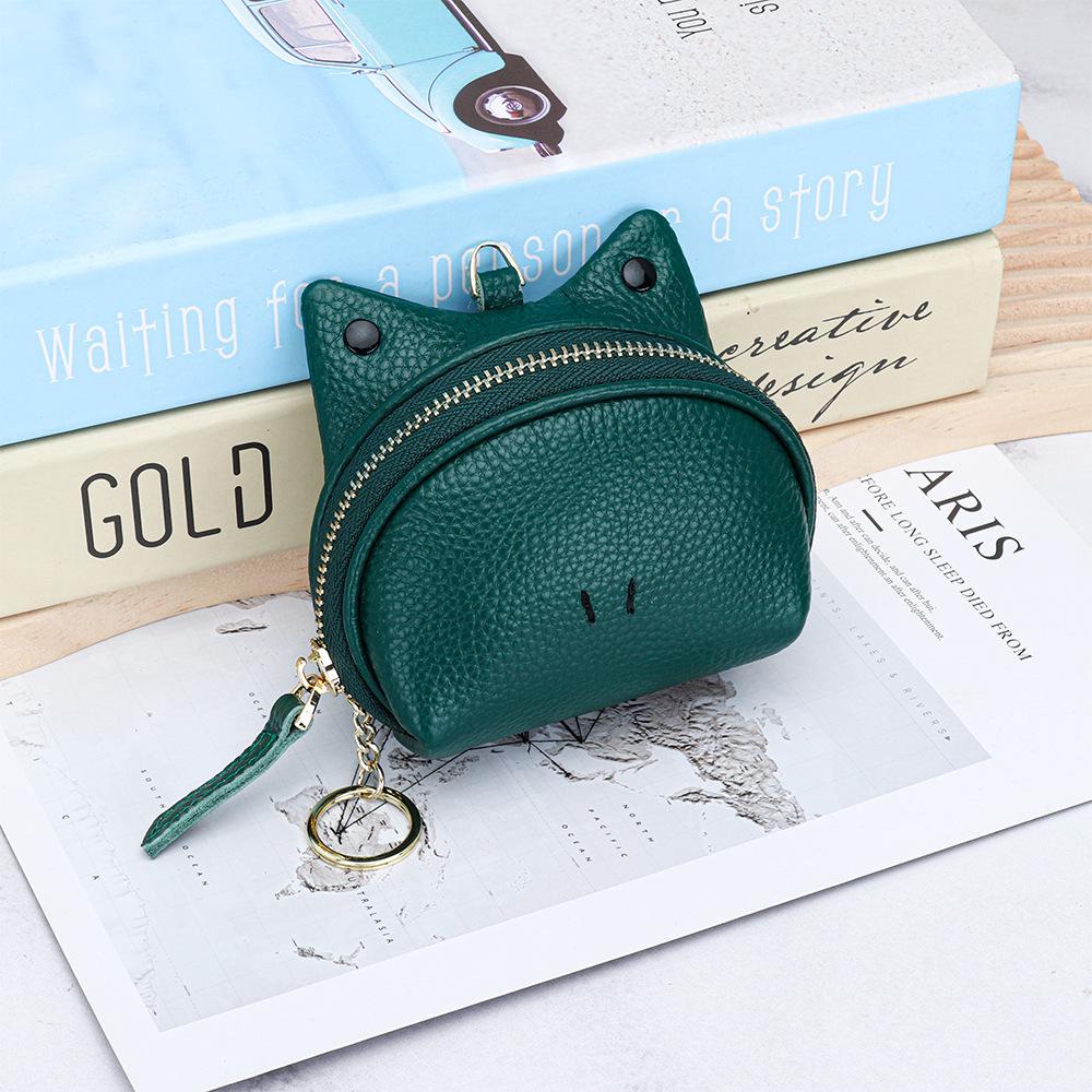 Кожаный кошелек-кошелек для монет Мини-кошелек Кошельки для мелочи с брелоком Женские на молнии Маленький держатель для монет Студенческие кошельки