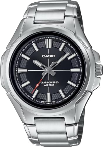 Casio CASIO Стандартные Аналоговые Часы с Питанием от Солнца Водонепроницаемость 5 АТМ MTP-RS100D-1AV Мужские Черный Металлический Ремешок ...