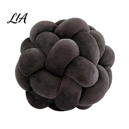 Soft Spandex Decorative Pillow Knot Ball Throw Pillow, Round Ball, Knotted Handmade Textured Cushion for Sofa Couch, Modern Bedroom Living Room Decor