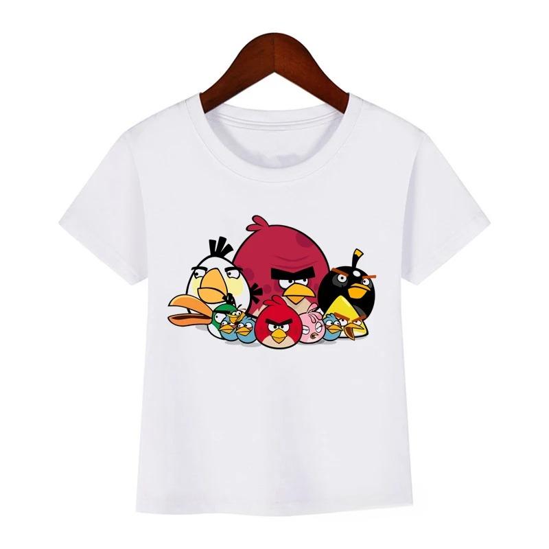 Fashionable and fun animal bird print summer children's cartoon casual Polyester comfortable short sleeved T-shirt top
