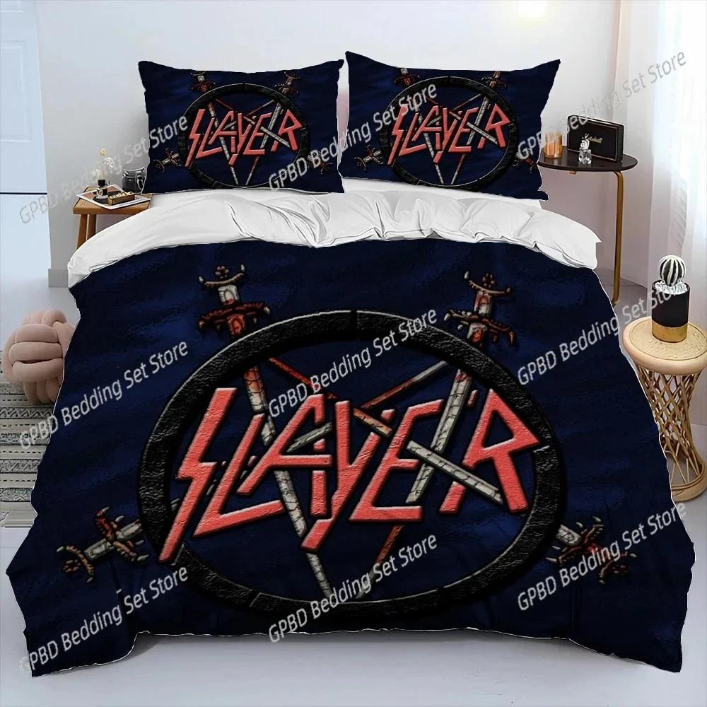 Одеяло 3D-печать Slayer Музыкальная группа Хэви-метал Комплект постельного белья Спальня Мягкий Современный S Удобное Стеганое одеяло