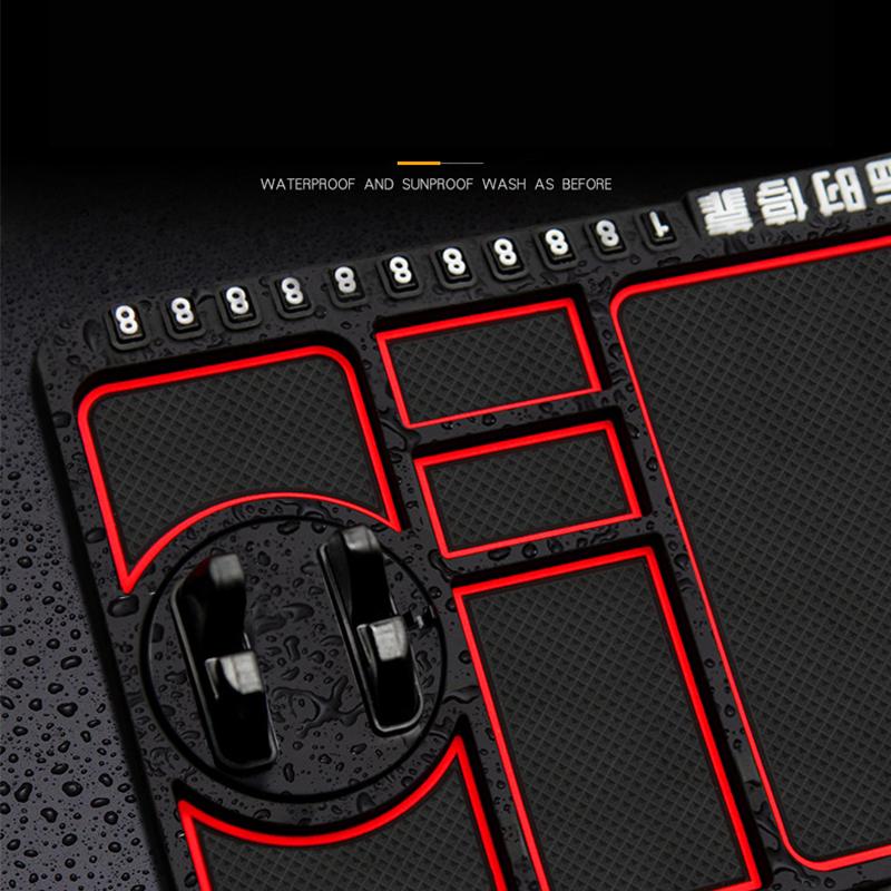 Нескользящий коврик для телефона 4-в-1, карта с номером парковки автомобиля, противоскользящий коврик, автомобильный держатель для телефона, липкий противоскользящий чехол для телефона