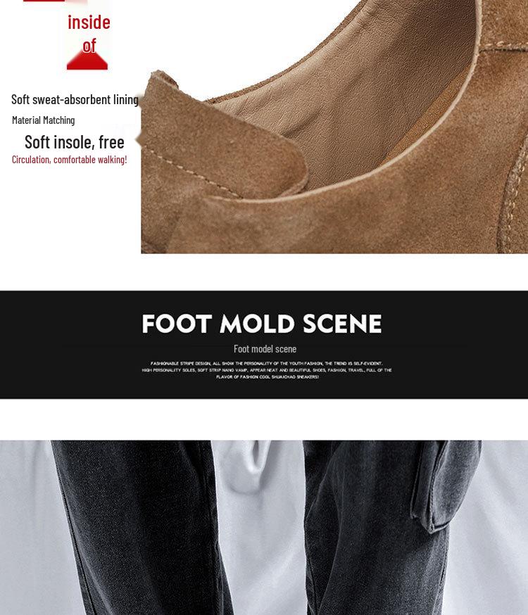 Мужские замшевые повседневные кеды на весну 2025 года с круглым носком 8004-R