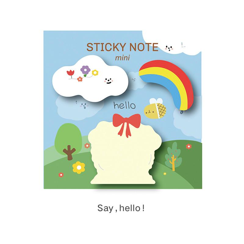 MOHAMM 90 Sheets Kawaii Korean Cartoon Shaped Sticky Notes for Message To Do List Journal Scrapbook Decoration