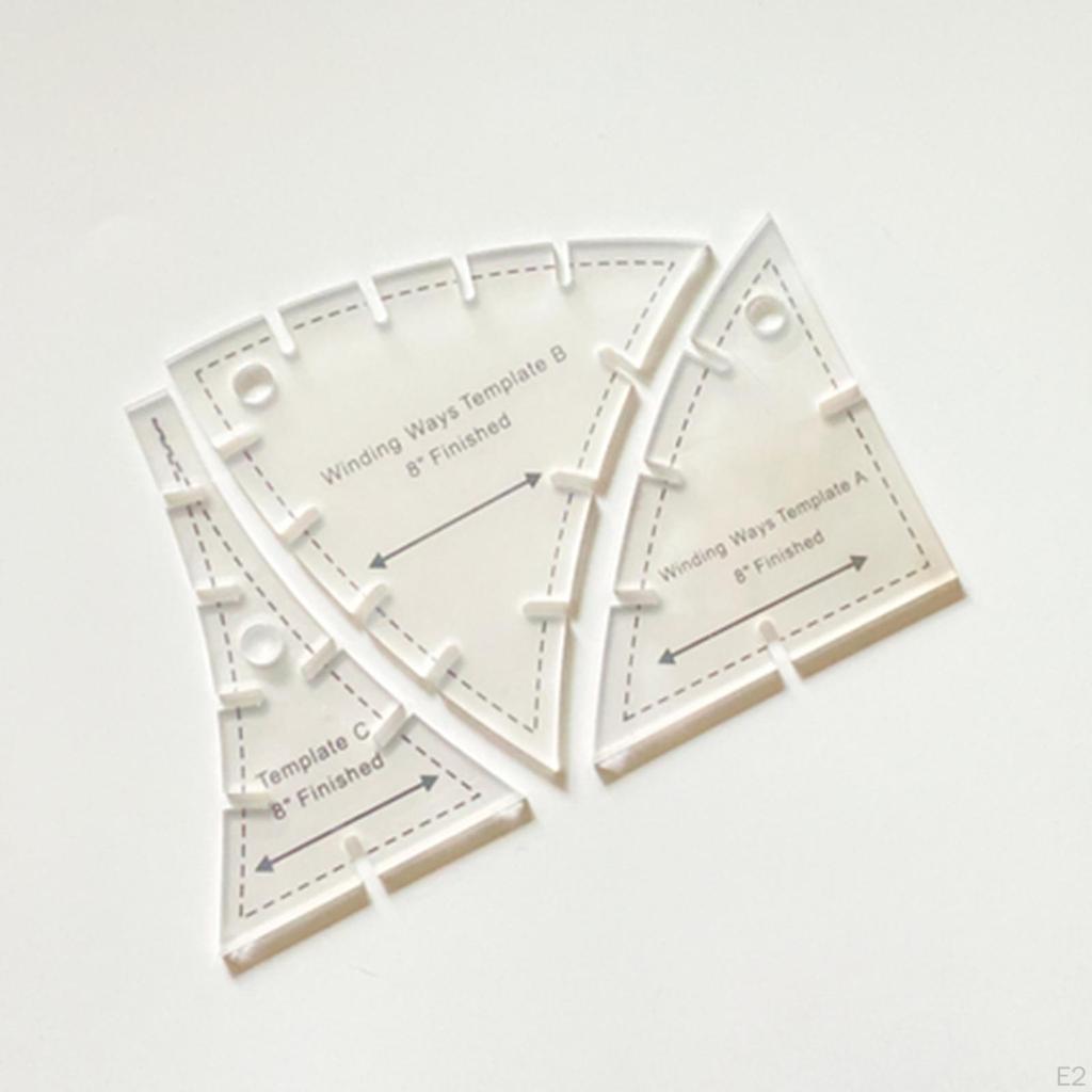 Набор из 3 шаблонов для квилтинга с кривыми, шаблоны акриловых линеек для квилтинга, шаблон для креативной резки, для