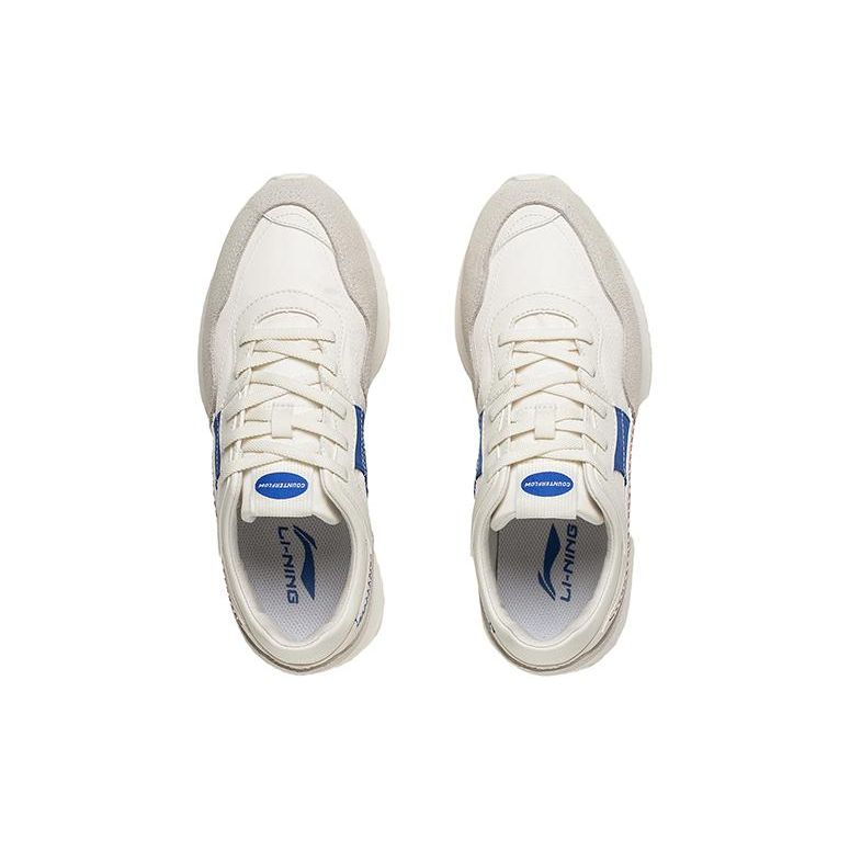 Li-Ning CF Series Дышащие прочные низкие спортивные повседневные туфли женские кроссовки Ярко-синие белые AGCT174-2
