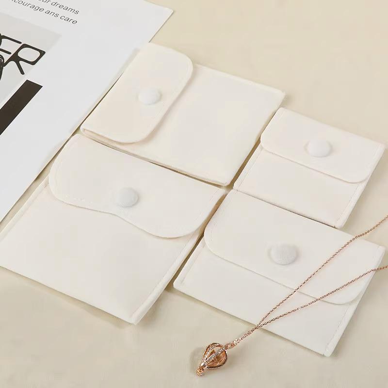 Velvet Snap Button Jewelry Pouch for Rings, Bracelets & Necklaces