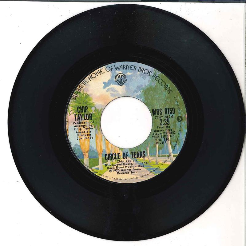 7-дюймовая пластинка ЧИП ТЕЙЛОР - Круг слез / Ты в порядке, C WBS8159 WARNER BROS 1975 США Рок Б/У